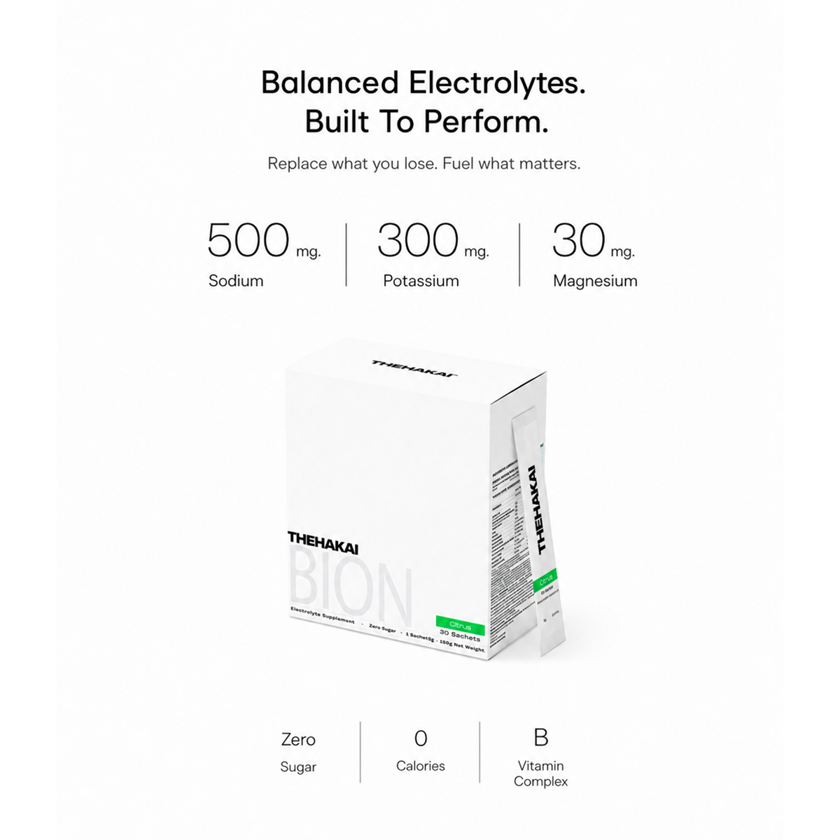 BION Citrus electrolyte formula with sodium, potassium and magnesium